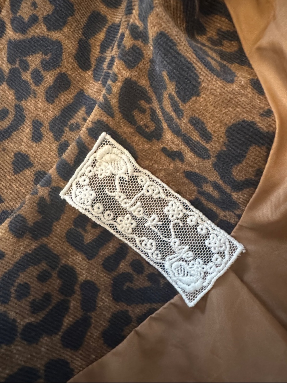Leopard Print Women's Coat - Brown/Black - Size Small - Picture 6 of 6